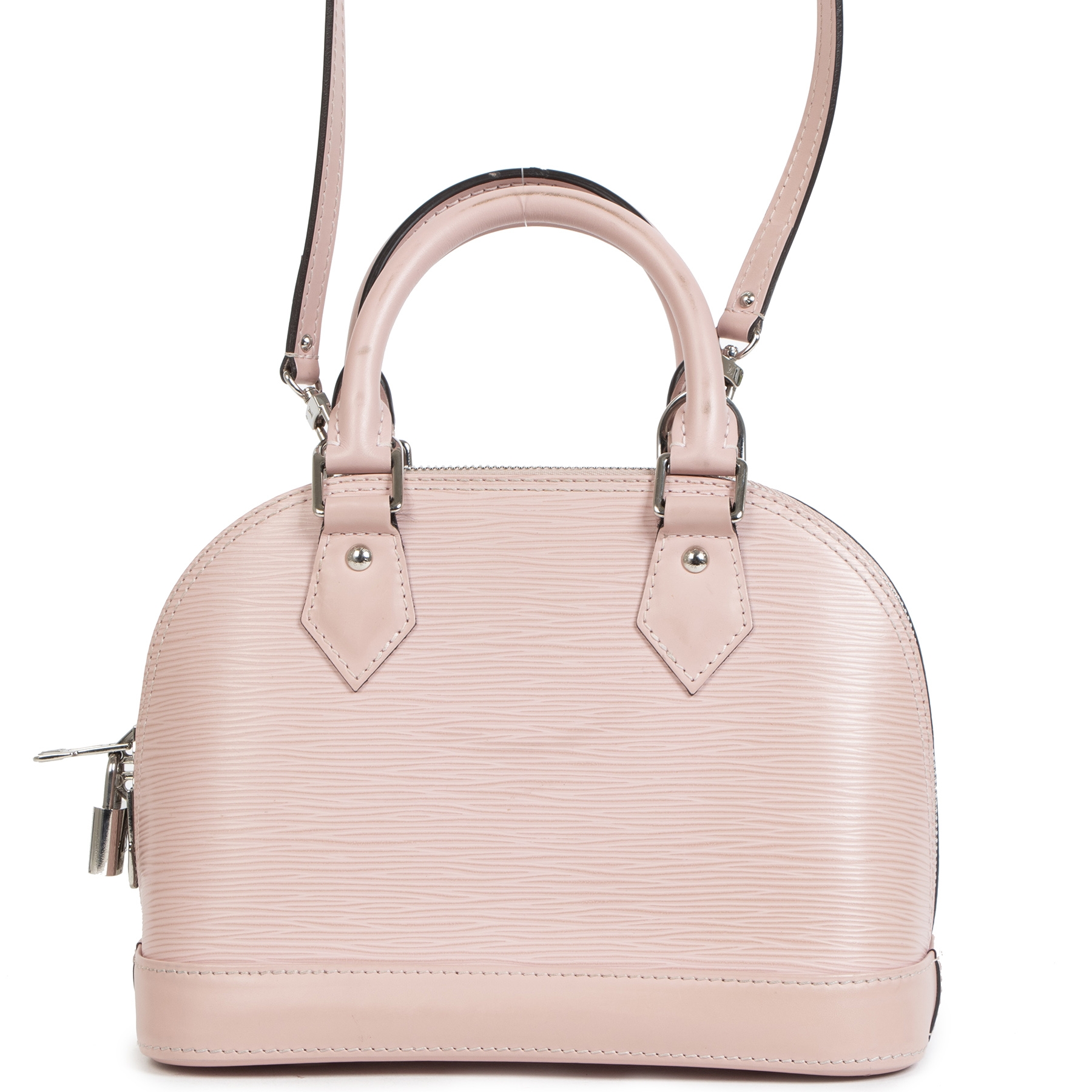 Louis Vuitton Rose Ballerine Patent Leather Alma BB Bag at 1stDibs
