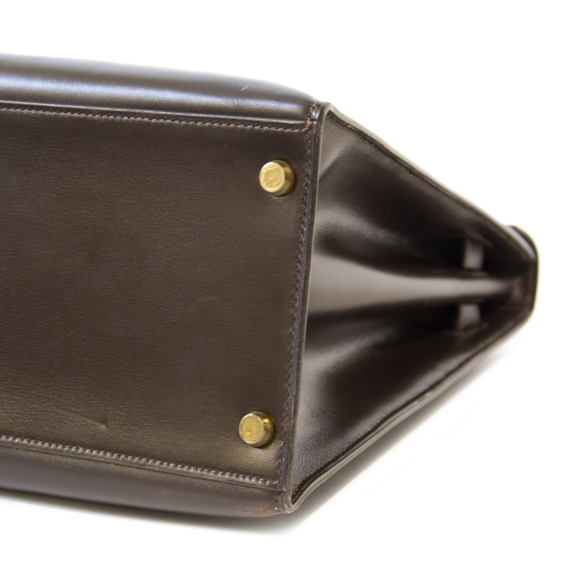 Hermes Brique Box Calf Leather Gold Hardware Kelly Sellier 35 Bag - BOPF