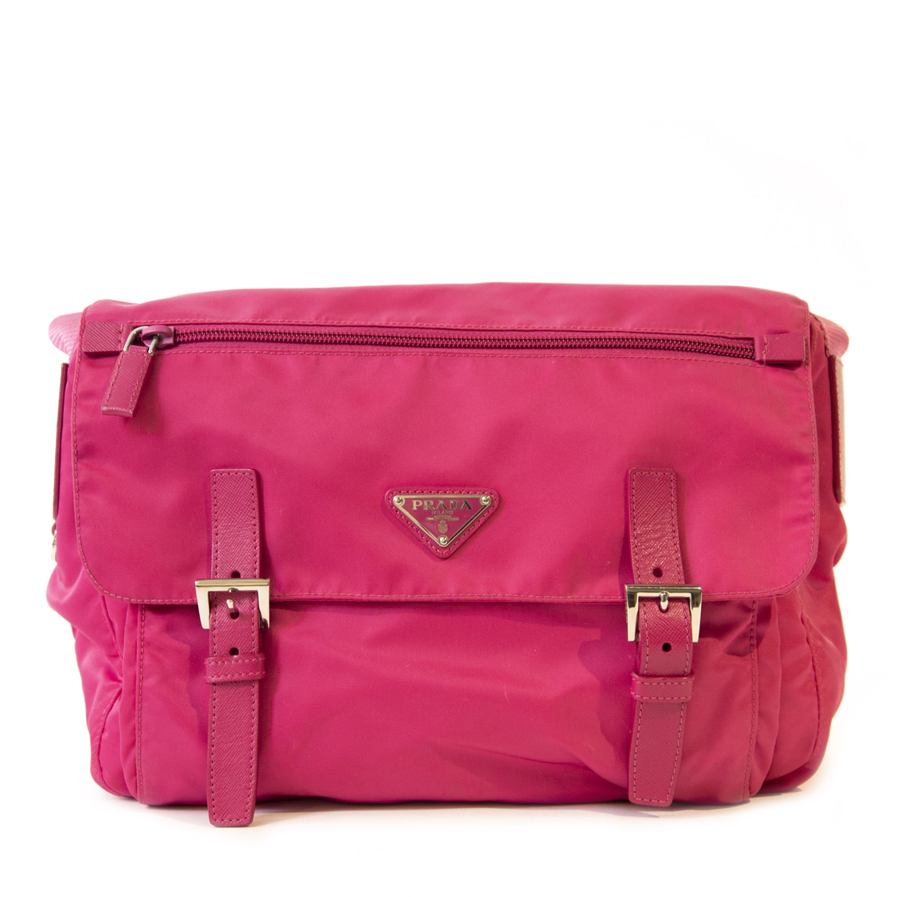 Prada Pink Nylon Messenger Bag ○ Labellov ○ Buy and Sell Authentic Luxury