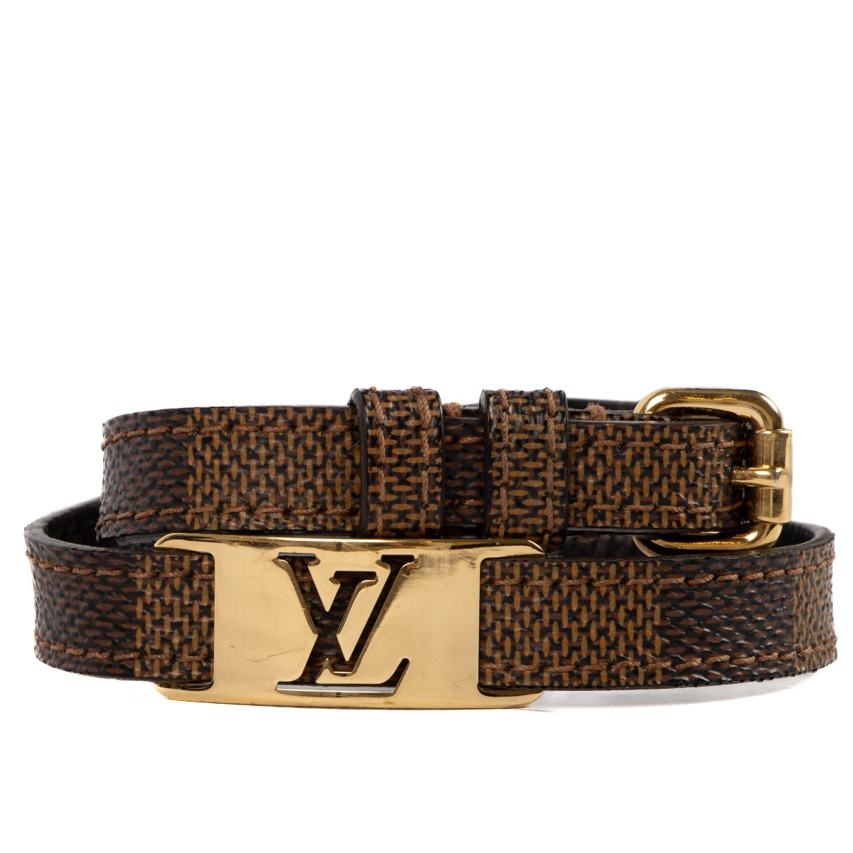 Louis Vuitton Sign It Damier Ebene Leather Bracelet