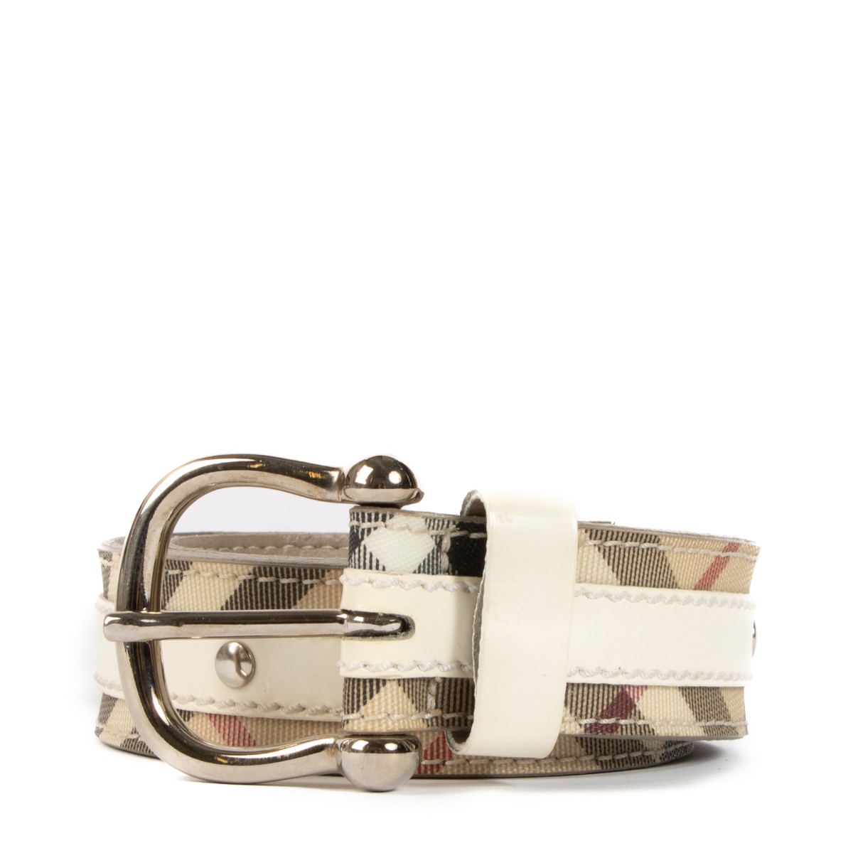 Burberry nova hotsell check belt