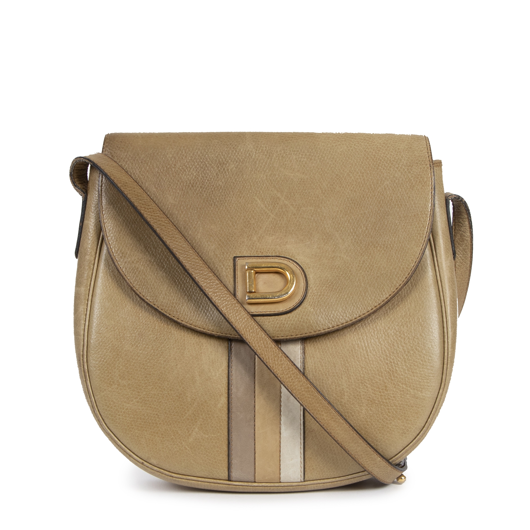 Dior Tan Iguana Embossed Leather Vintage Crossbody Bag