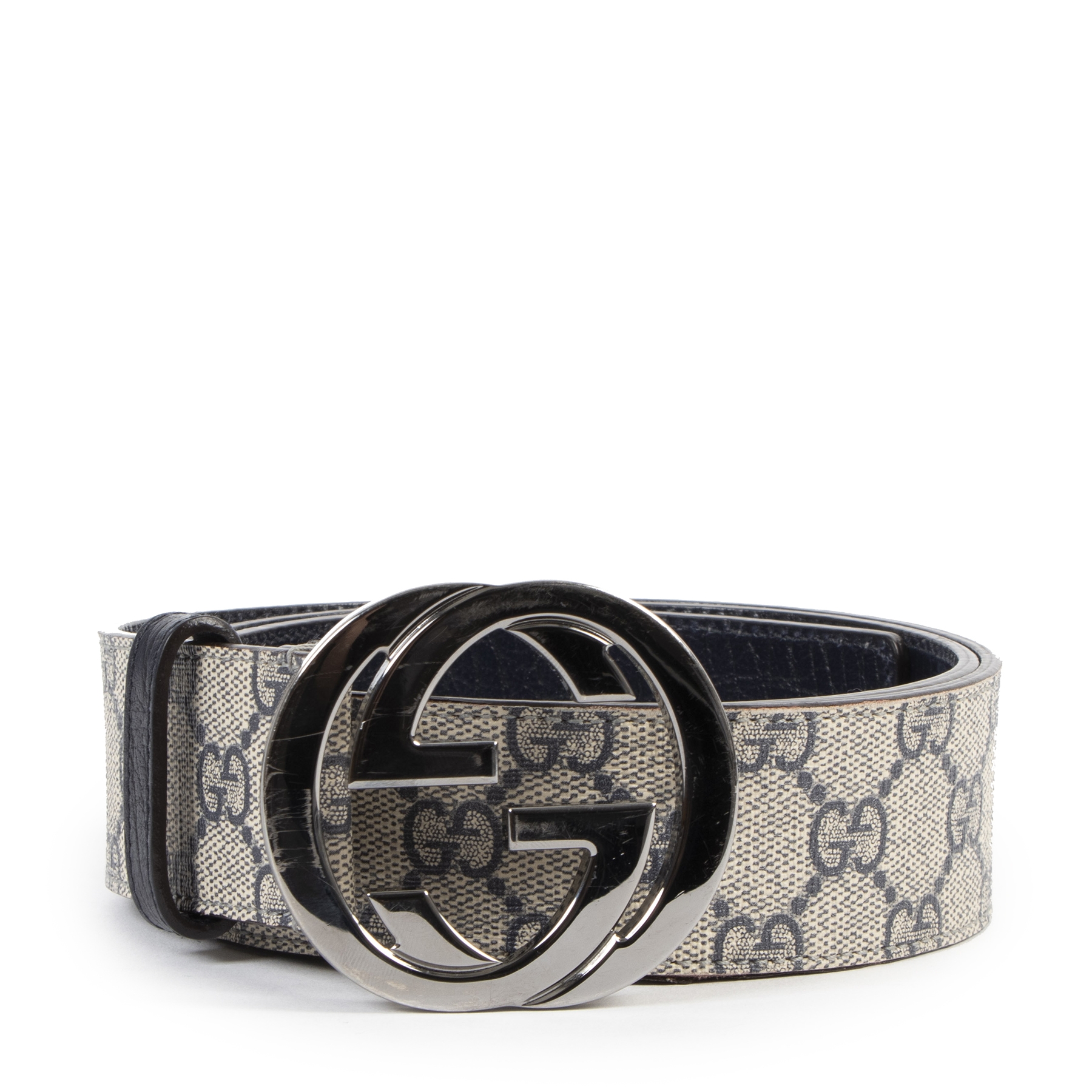 Gucci Beige GG Supreme Canvas Interlocking G Buckle Belt 90CM Gucci | The  Luxury Closet