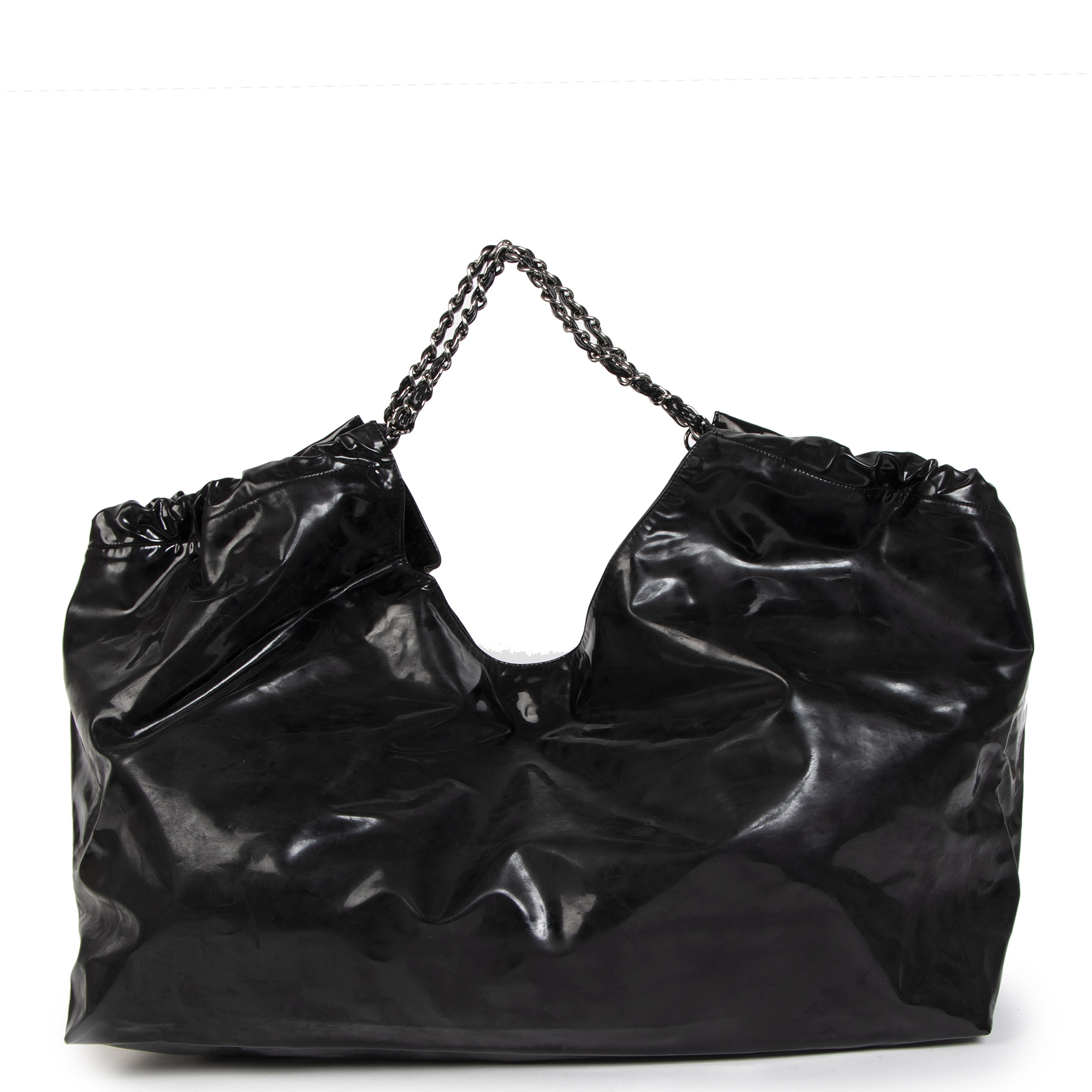 Chanel Coco Cabas XL black vinyl tote bag with silver-toned hardware sold  at auction on 2nd June