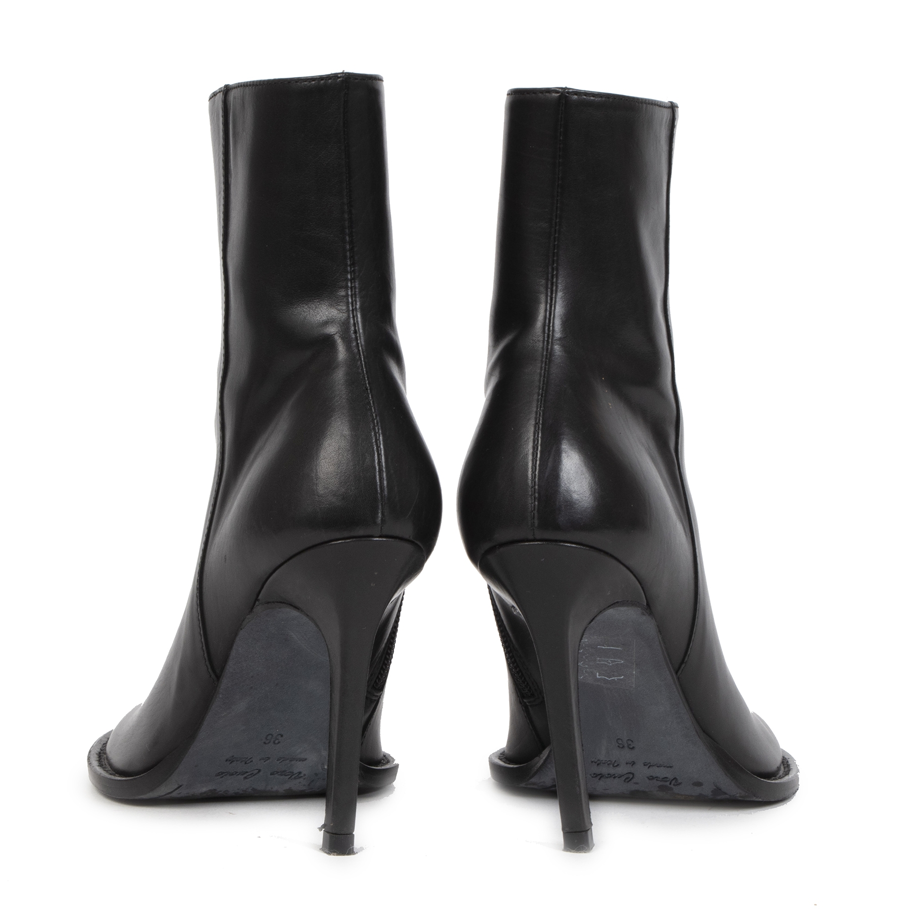 Ann Demeulemeester Zipper boots black leather High heel size 36