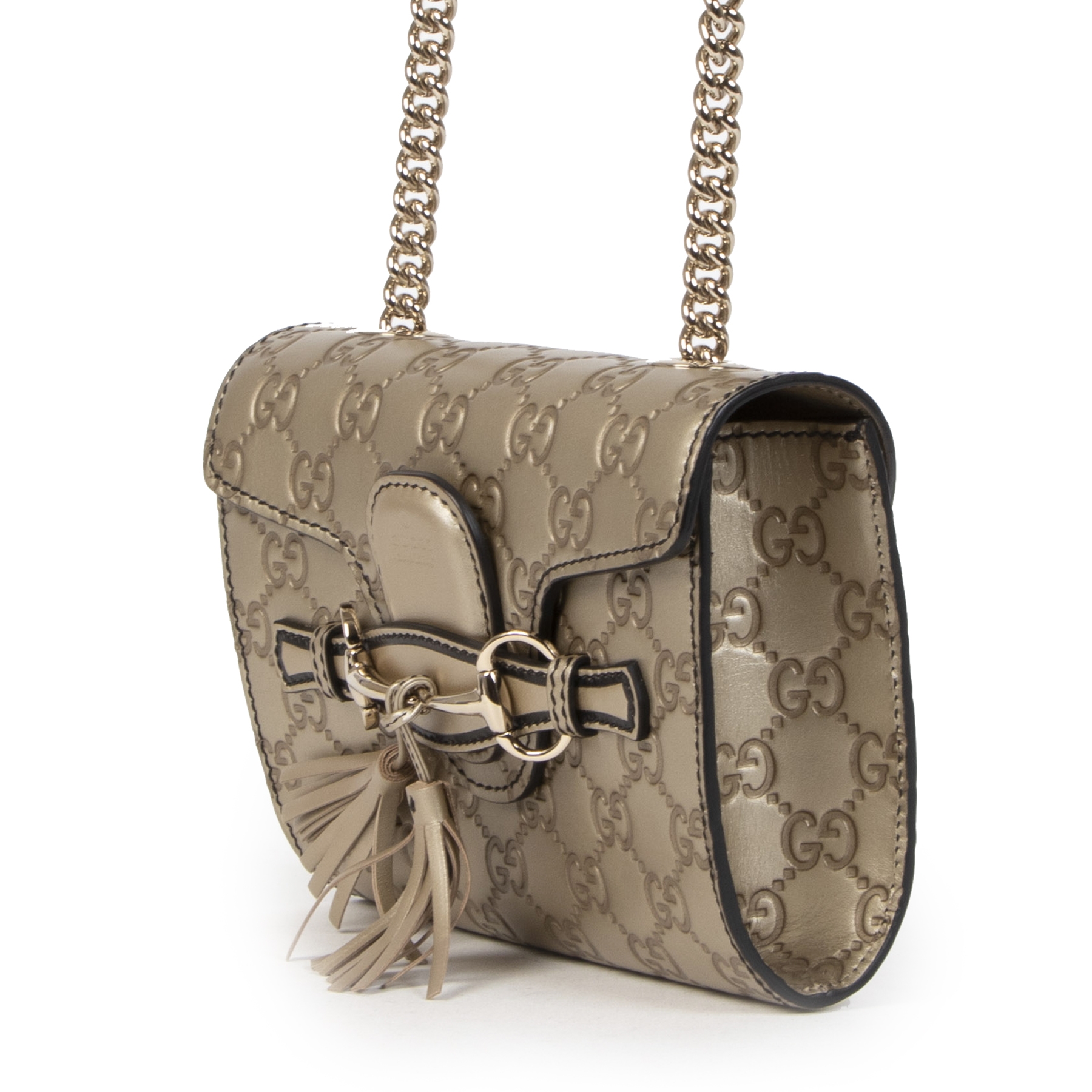 Gucci Emily Guccissima Bronze Crossbody Bag Labellov Buy and