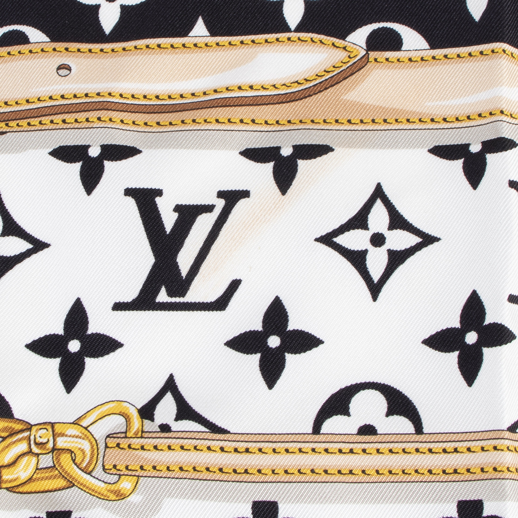 Louis Vuitton Silk Monogram Confidential Square Scarf Black & White - A&V  Pawn