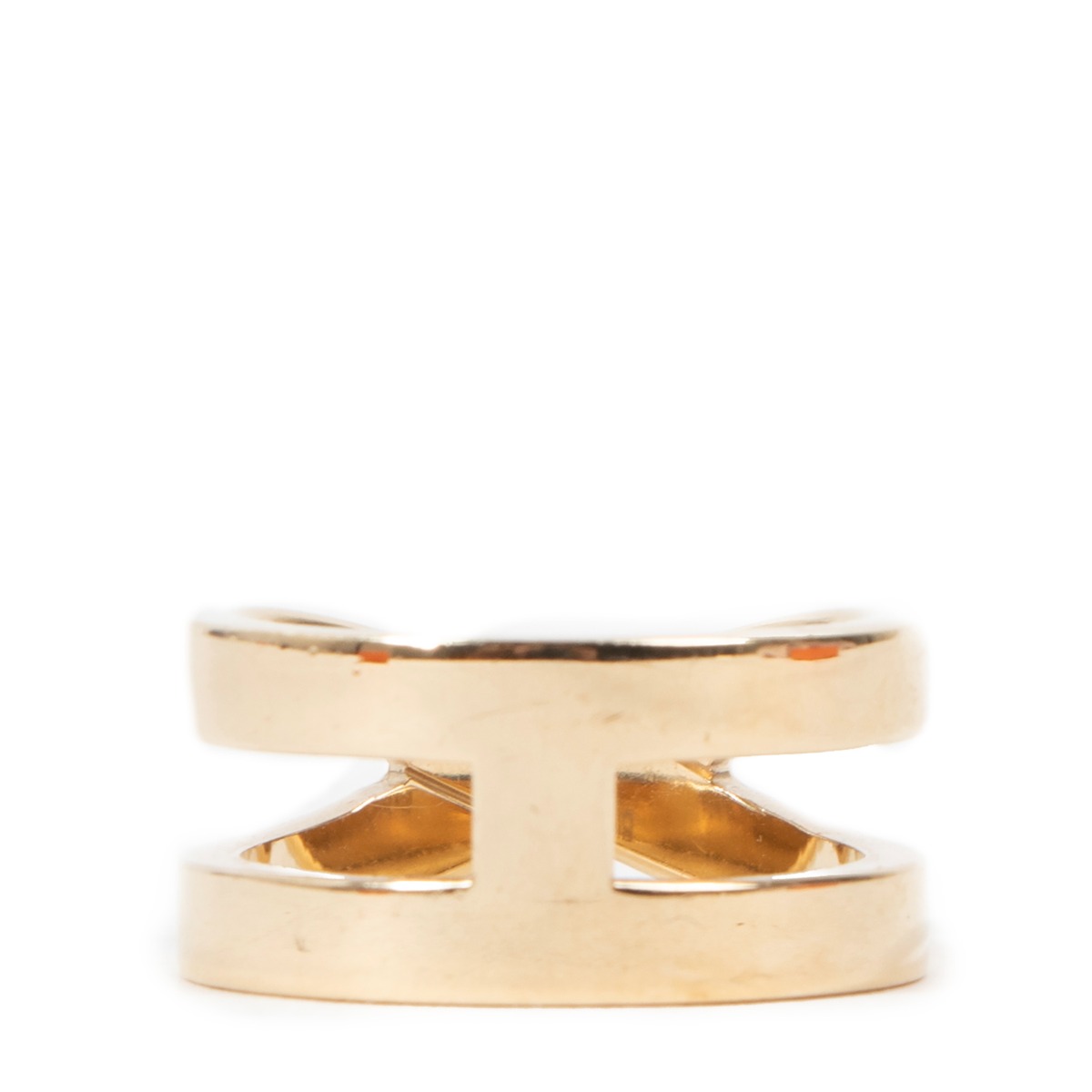 Hermès Palladium Plated Permabrass Cadenas Charm Scarf Ring, myGemma