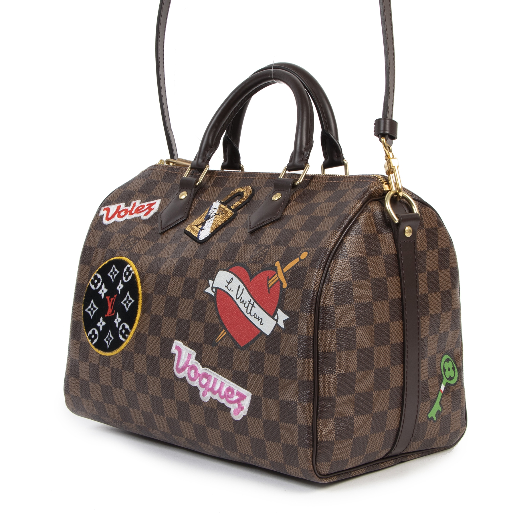 Speedy Bandouliere Patches Limited Edition 30 Shoulder bag in