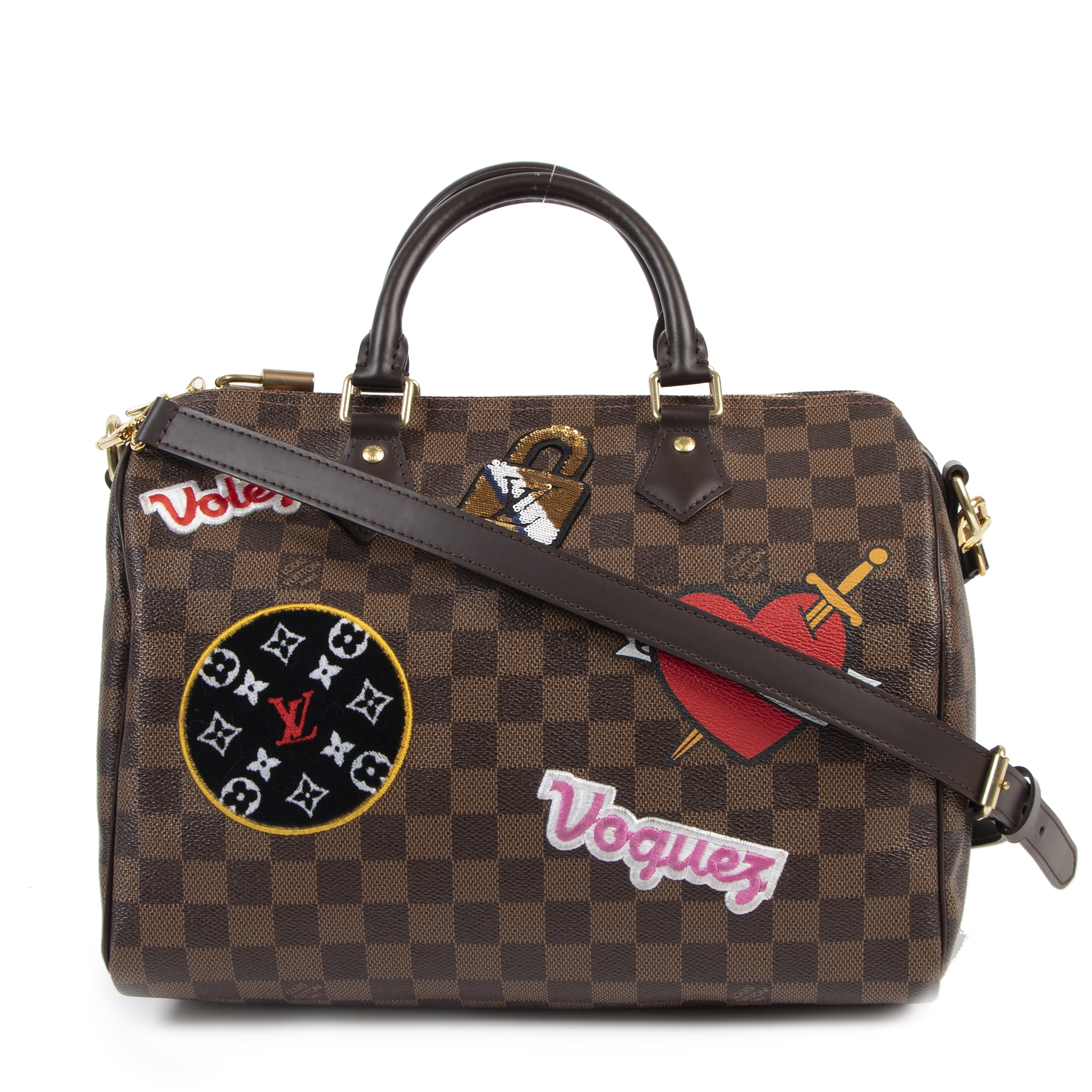 Louis Vuitton Speedy Bandouliere Bag Limited Edition Patches