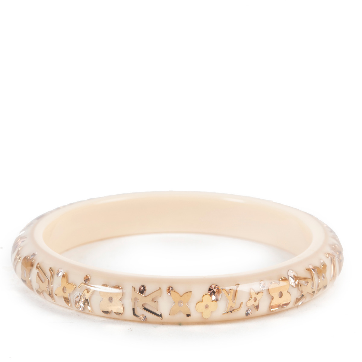 Louis Vuitton, Jewelry, Lv Inclusion Bangle  Bracelettranslucentgoldredpink Swarovski Crystals Logo