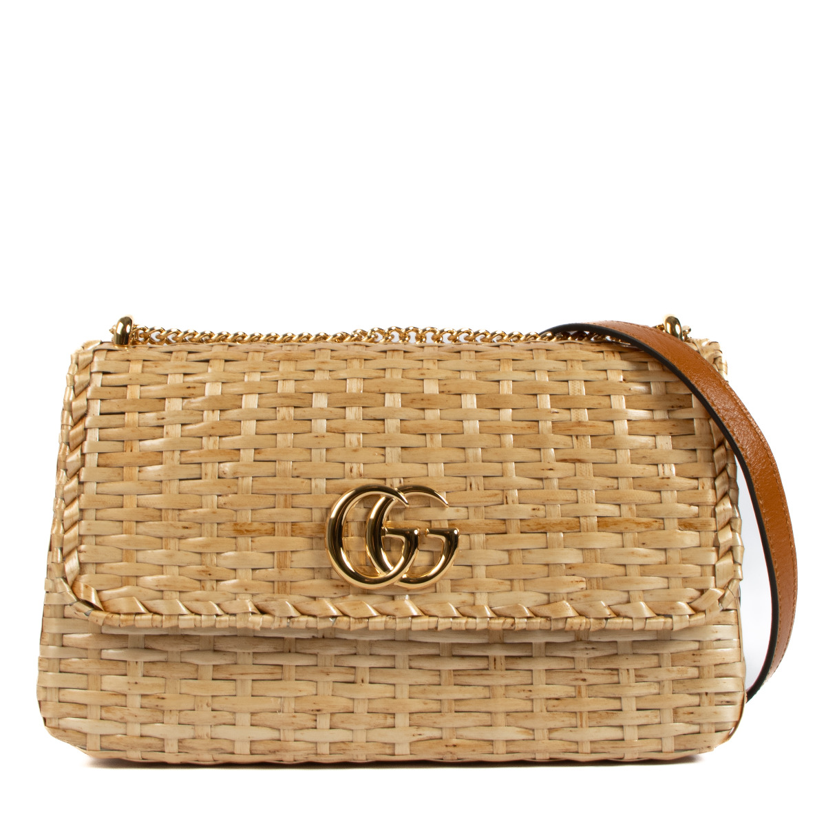 Gucci Glazed Wicker Cestino Small Flap Bag Labellov Buy and