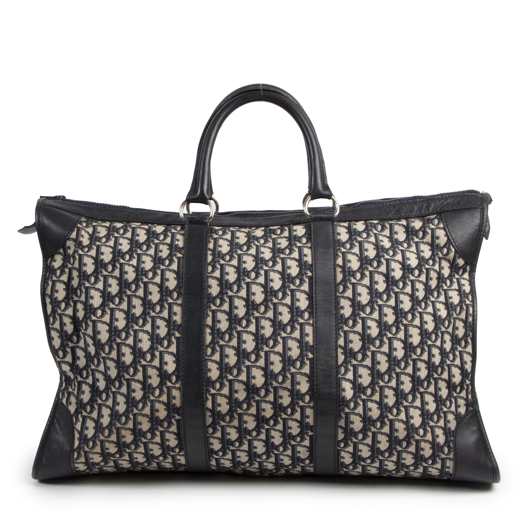 Dior Vintage  Oblique Canvas Handbag Bag  Black  Leather and Canvas  Handbag  Luxury High Quality  Avvenice