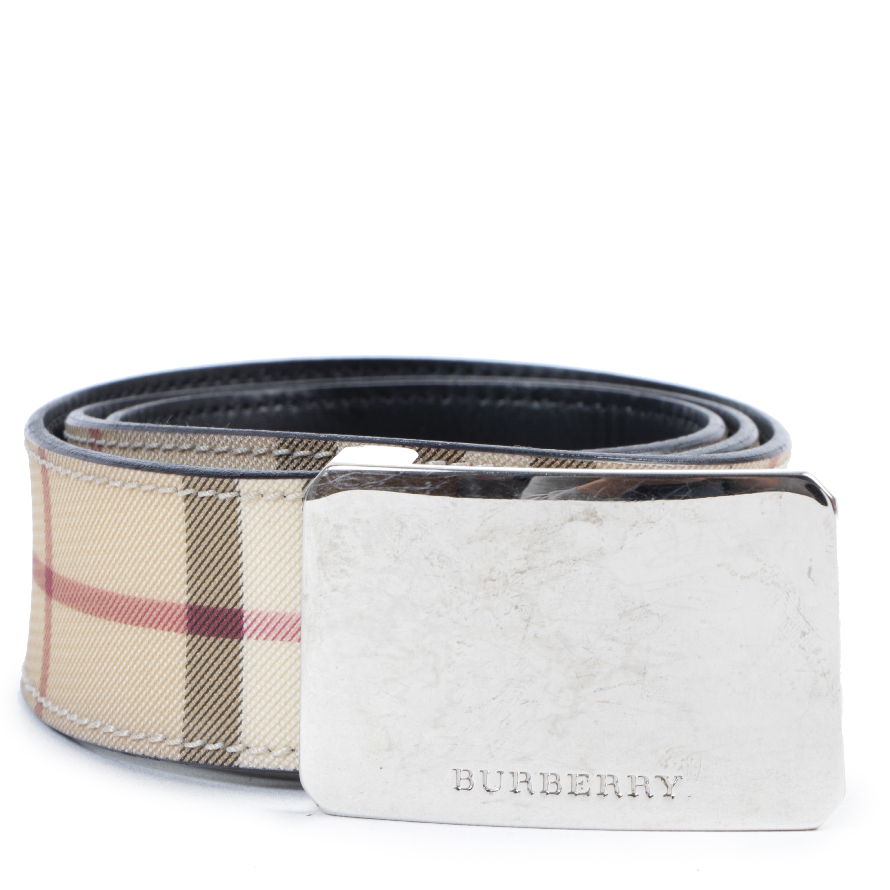 Cloth belt Burberry Beige size 90 cm in Cloth - 25912194