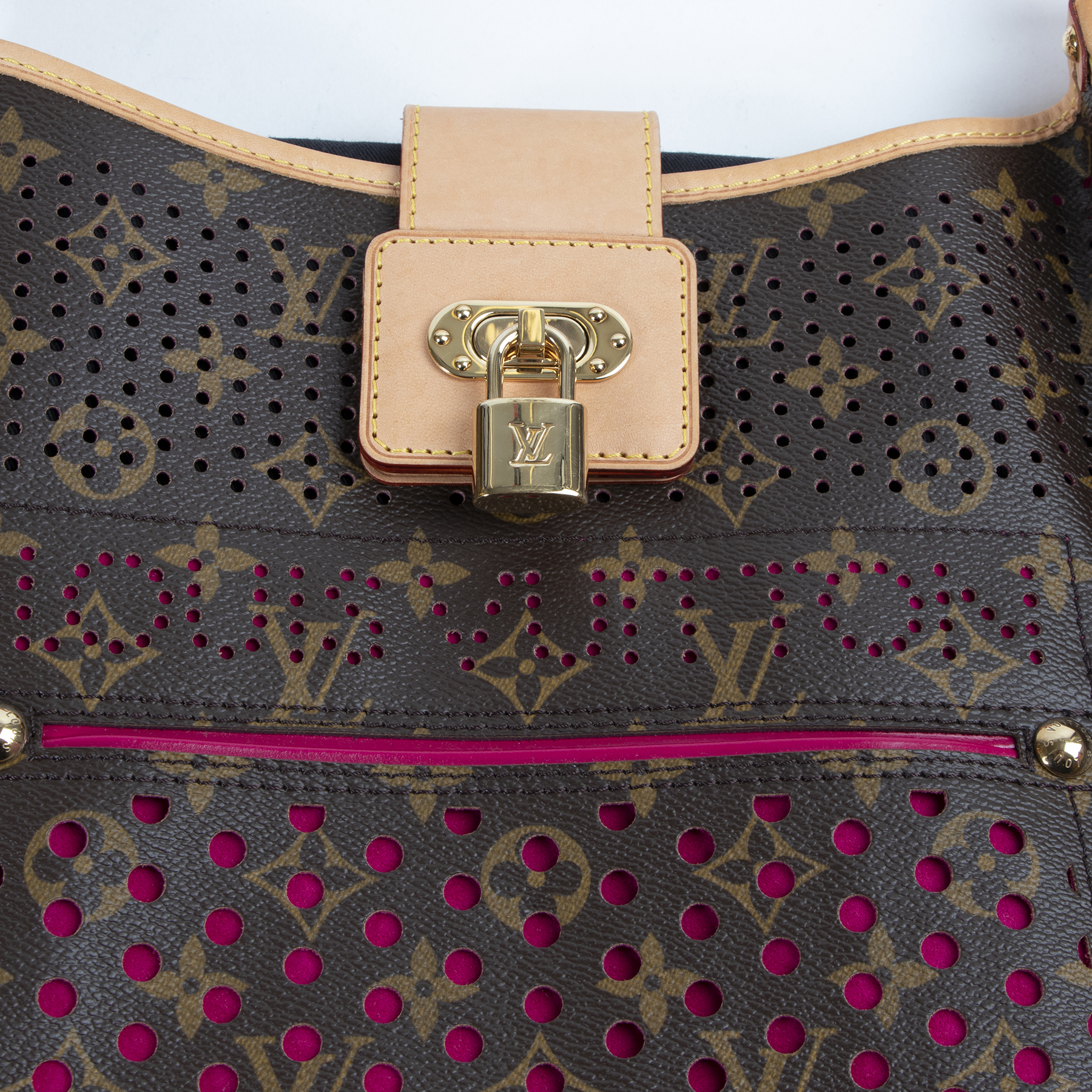 Louis Vuitton Limited Edition Pink Perforated Musette Shoulder Bag