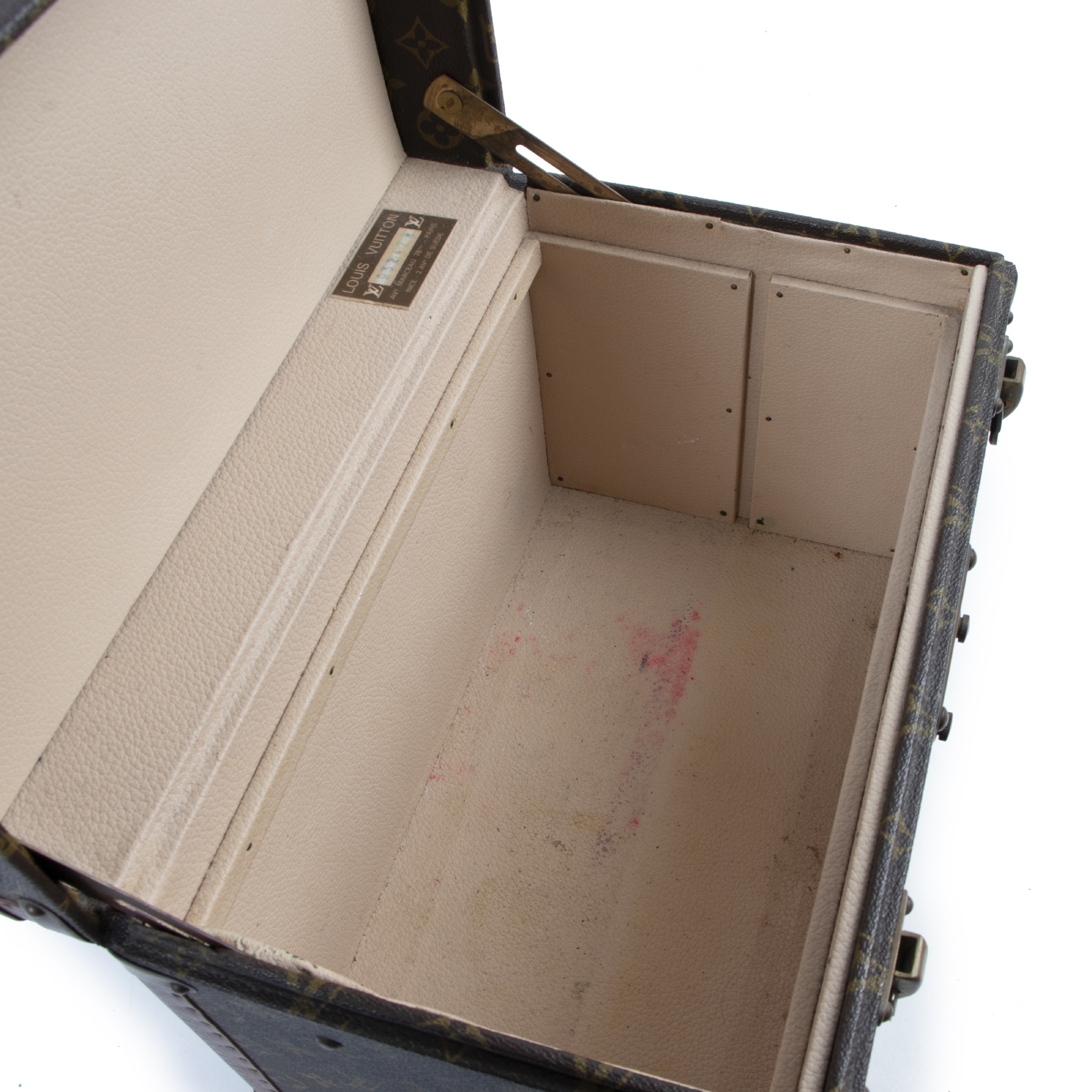 VINTAGE LOUIS VUITTON BOTTLE BOX VANITY IN CANVAS MONOGRAM TRUNK Brown  Leather ref.437115 - Joli Closet