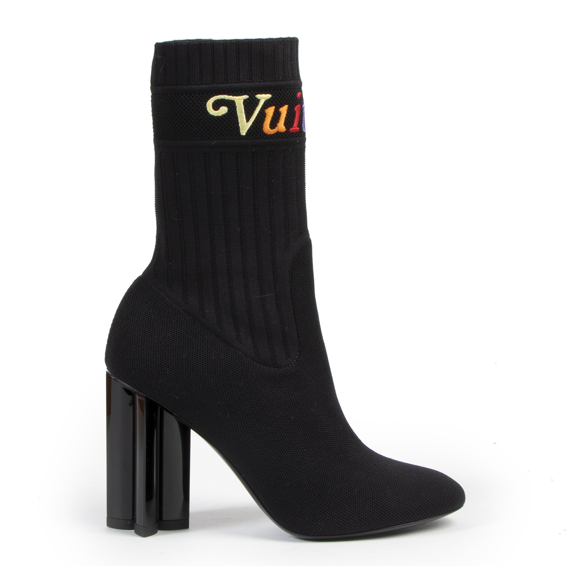 Louis Vuitton - Authenticated Silhouette Ankle Boots - Cloth Black for Women, Very Good Condition