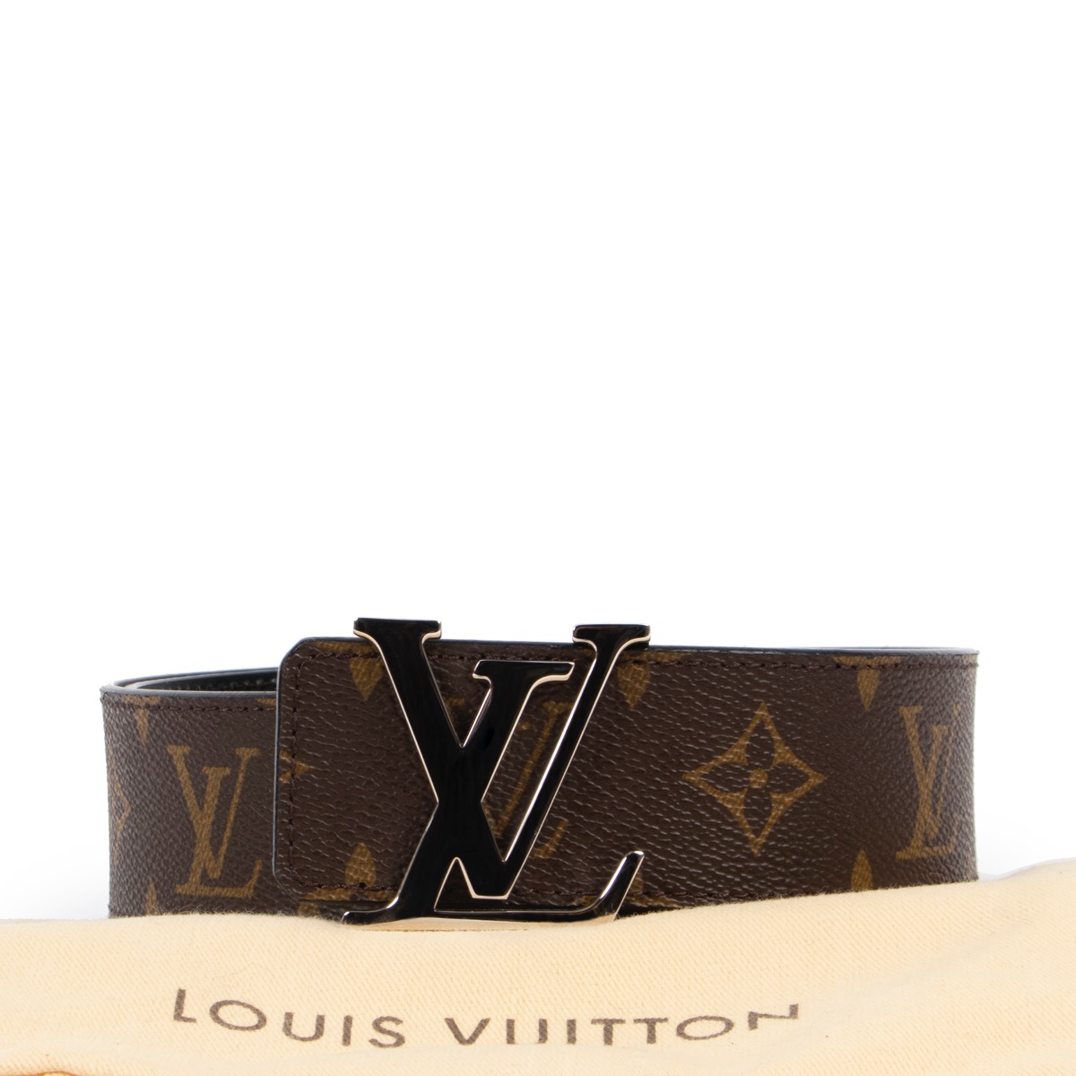 Louis Vuitton - LV Duo 18mm Reversible Belt - Monogram Canvas & Leather - Galet - Size: 90 cm - Luxury