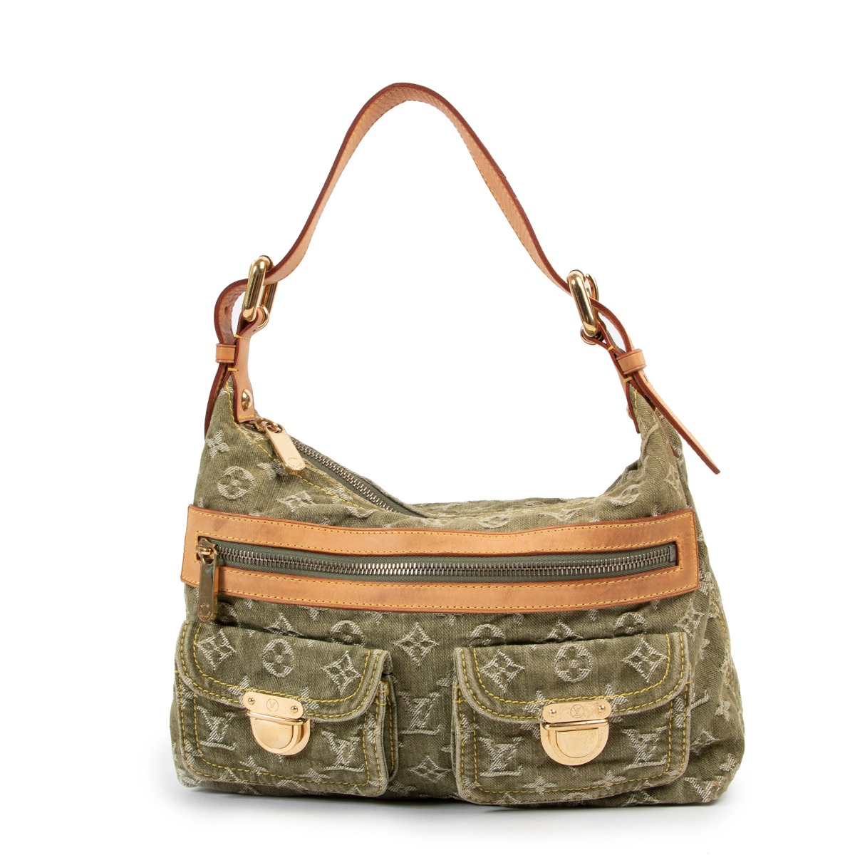 Louis Vuitton Denim Baggy PM Handbag Shoulder Bag with Dust Bag and Receipt  at 1stDibs