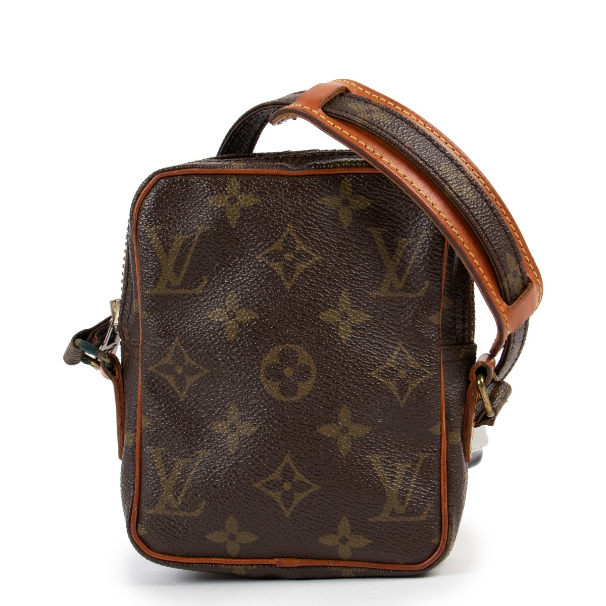 Louis Vuitton flat monogram canvas crossbody bag, rubber…