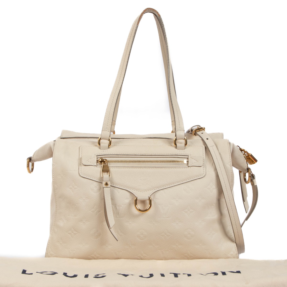 Authentic Louis Vuitton Monogram Empreinte Leather Lumineuse PM Satchel Bag