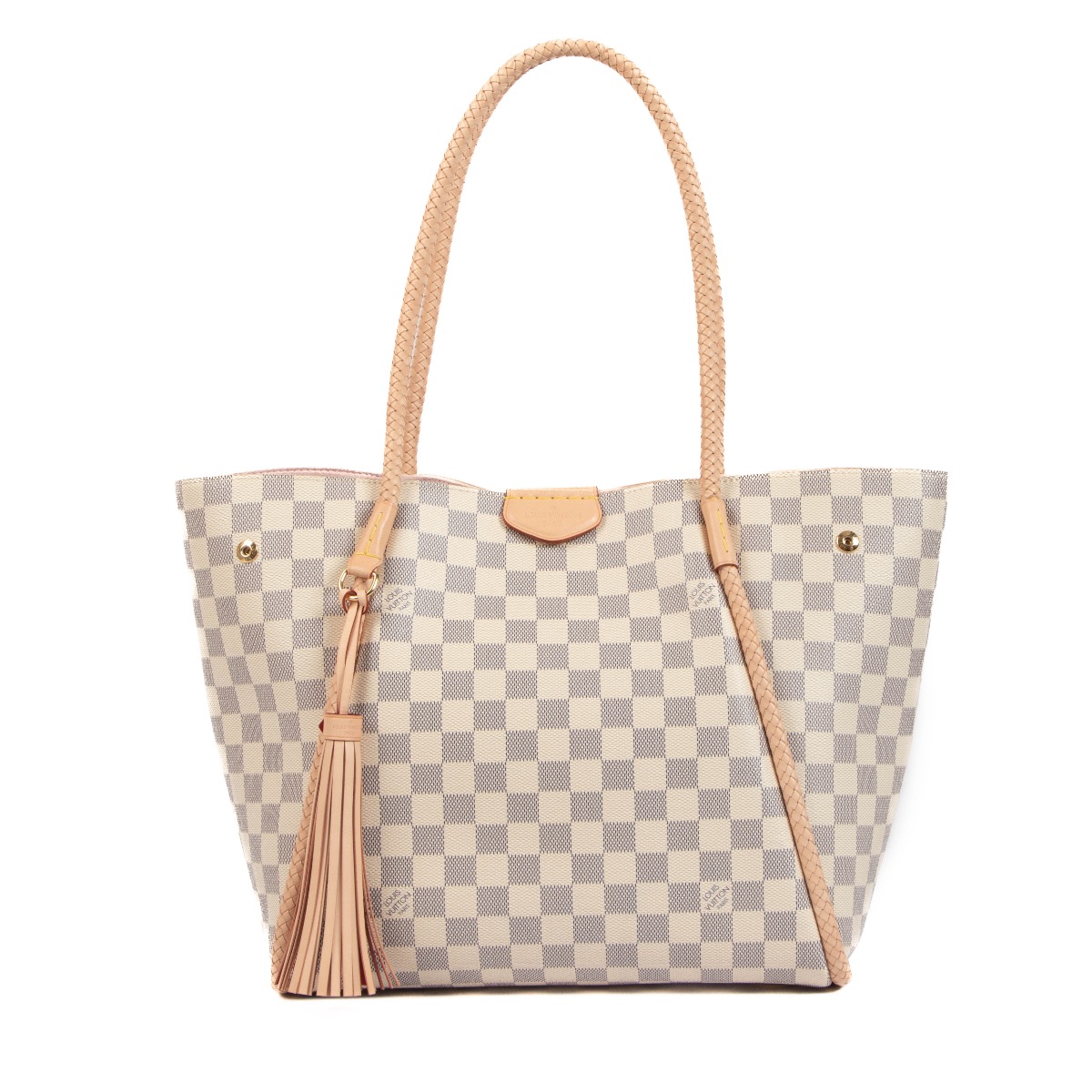 Louis Vuitton Propriano Tote Damier Azur Braided White Coated Canvas Bag