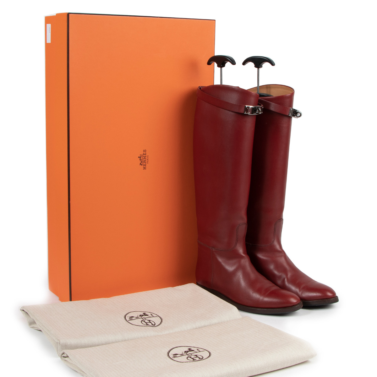 Brown leather Jumping boots Hermès, Hermès