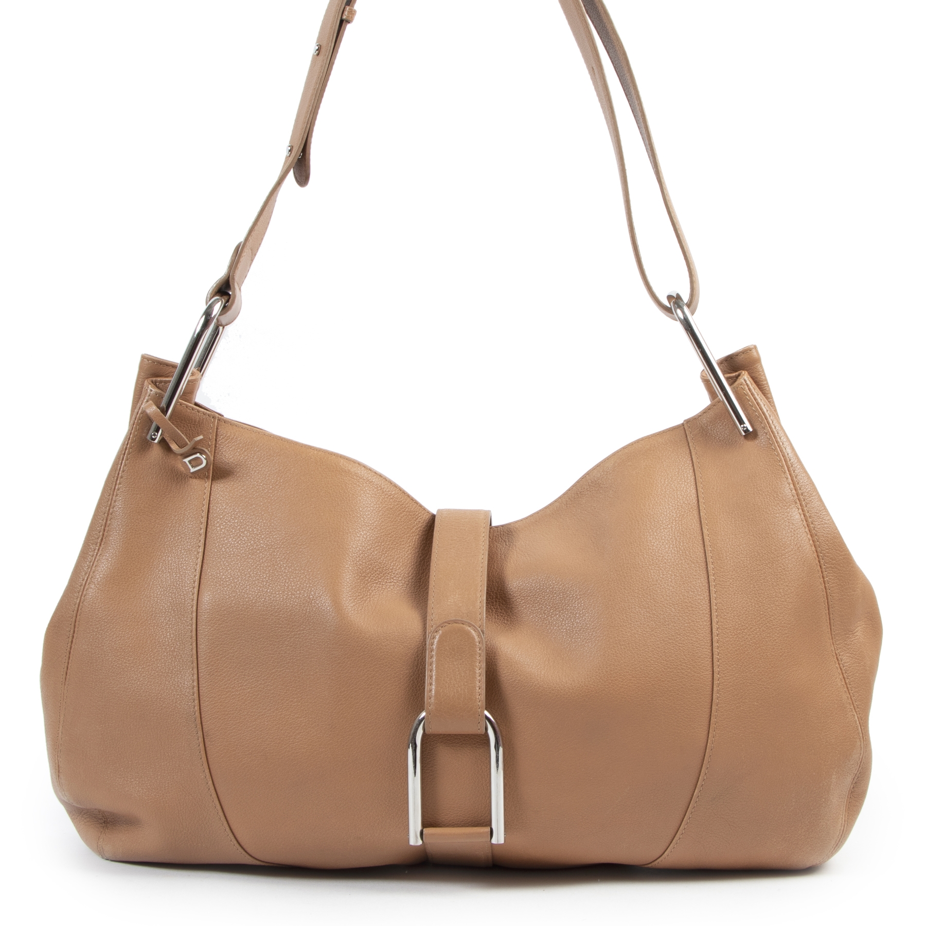 Delvaux Madame Taupe Polo/Nubuck Cheyenne/Vernis Shoulder Bag ○ Labellov ○  Buy and Sell Authentic Luxury