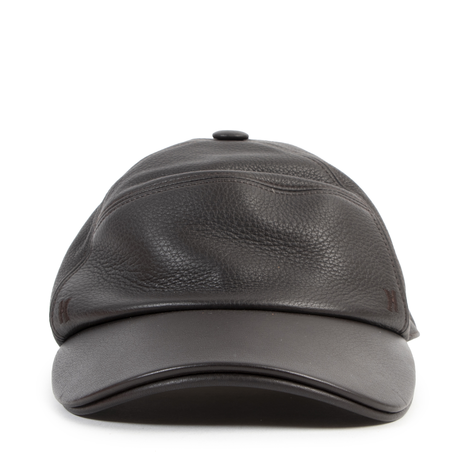 hermes leather cap