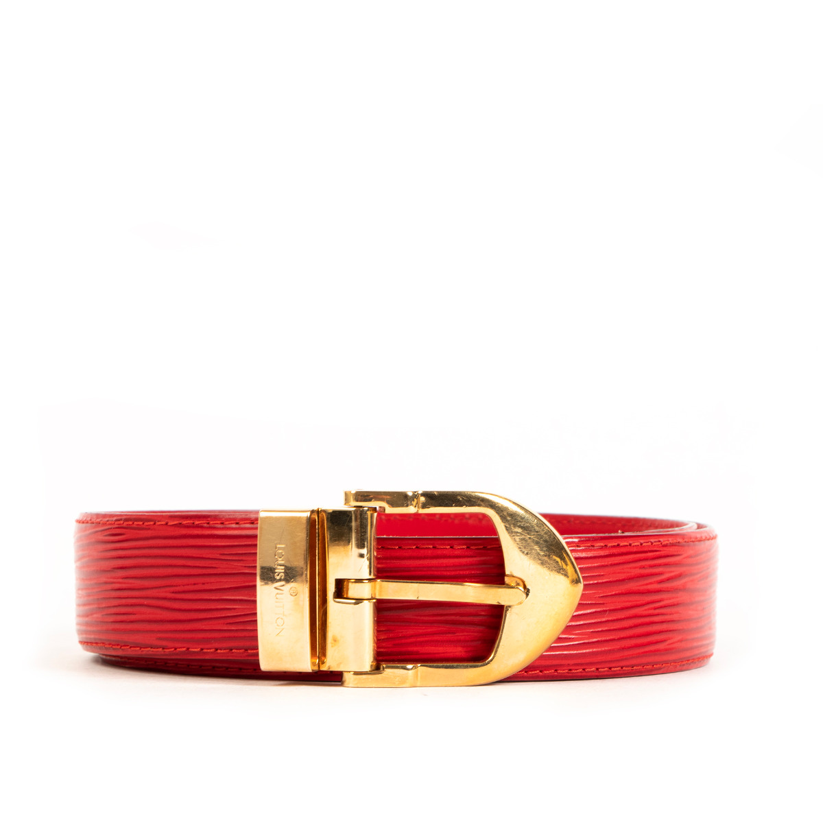 Louis Vuitton - Authenticated Belt - Leather Red for Women, Never Worn