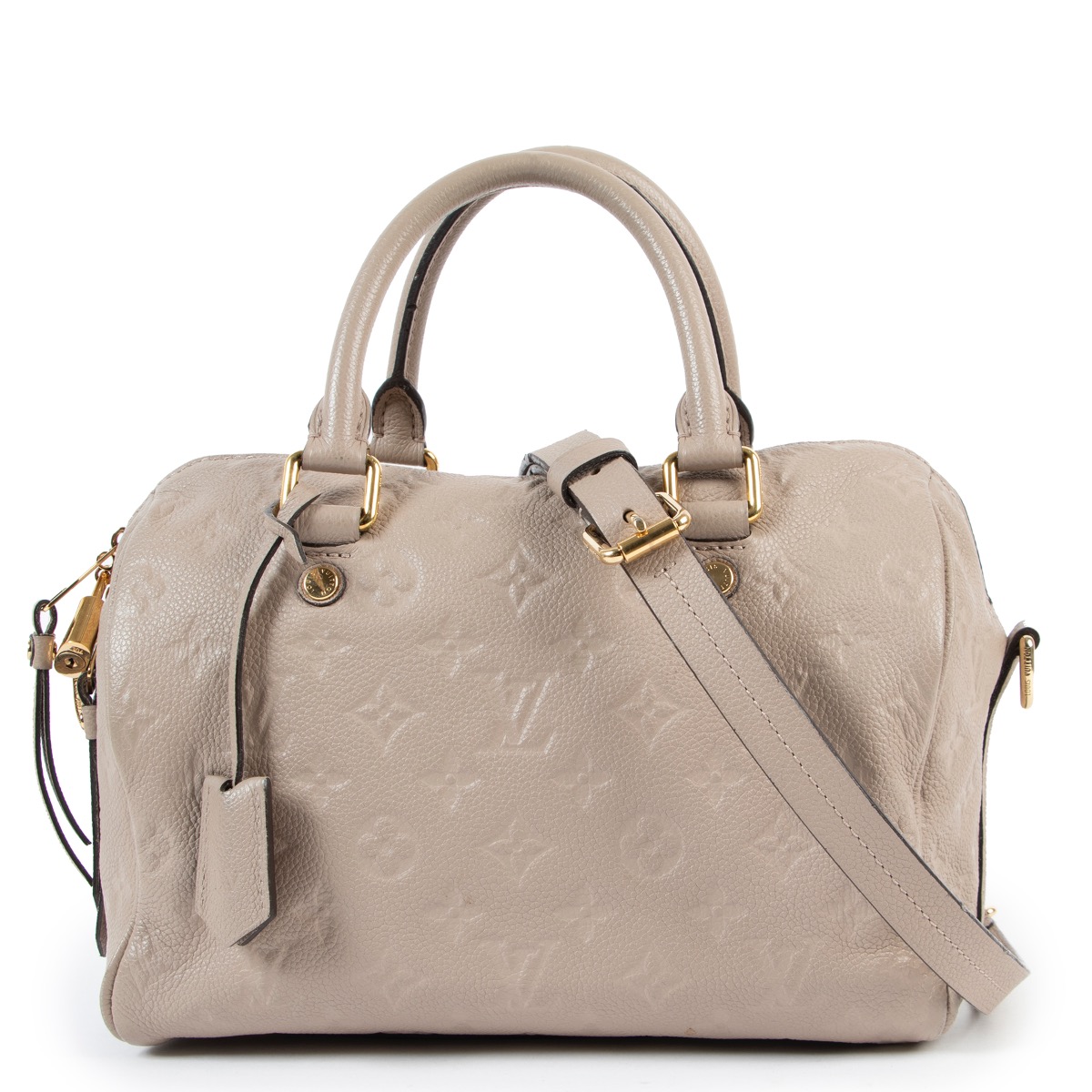 Speedy bag Louis Vuitton Beige in Polyester - 12450453