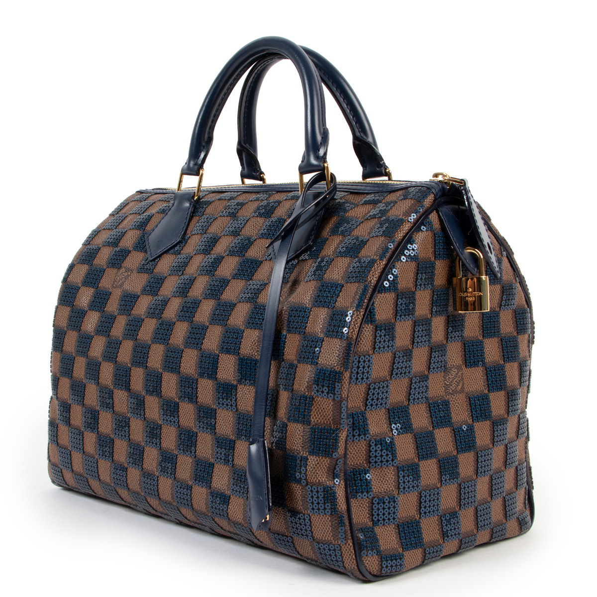 Authenticated used Louis Vuitton Louis Vuitton Handbag Damier Facet 2013 Collection Speedy Cube mm M48905 Beige Ladies, Adult Unisex, Size: (HxWxD)