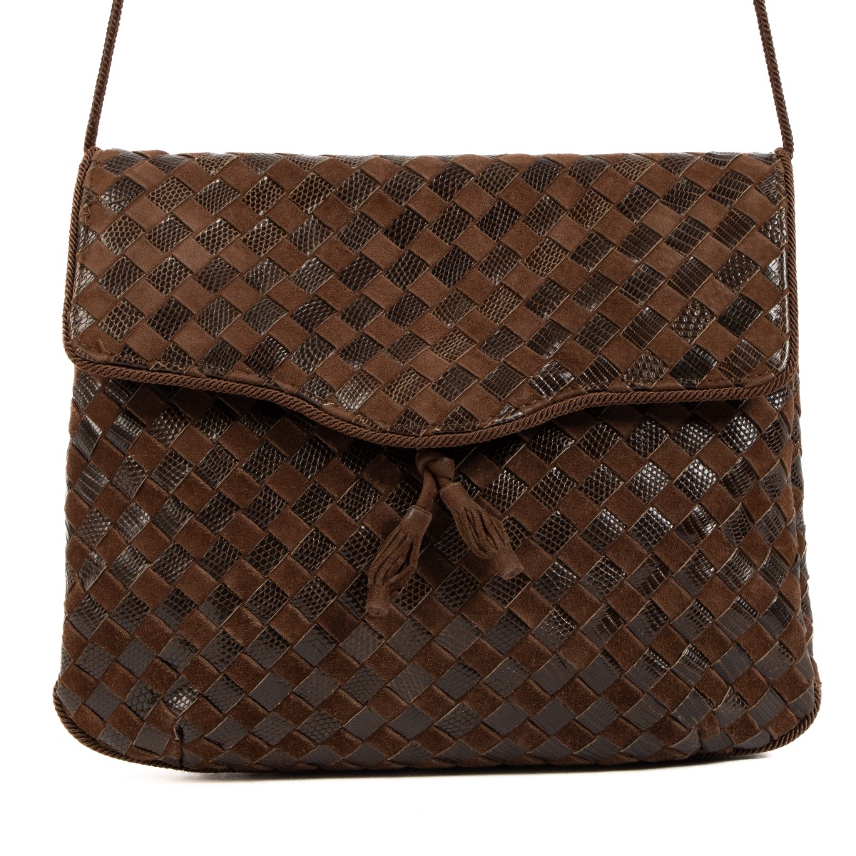 Bottega Veneta Vintage Green and Brown Intrecciato Woven Leather