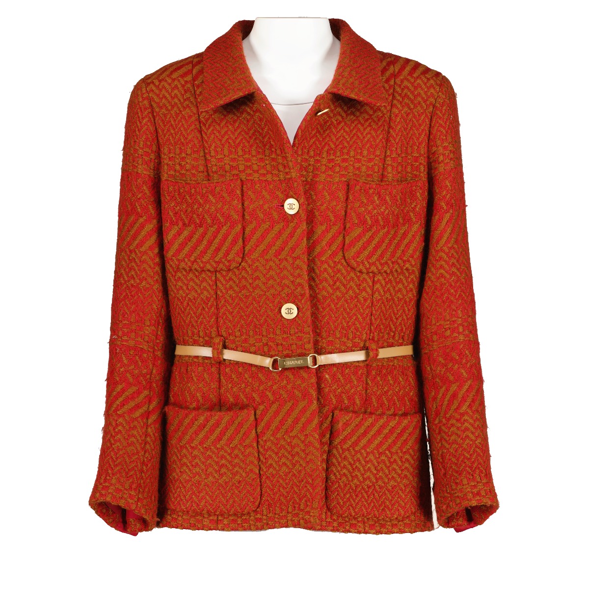 Chanel 1996 Red Tweed Jacket  Labellov  Buy and Sell Authentic Luxury
