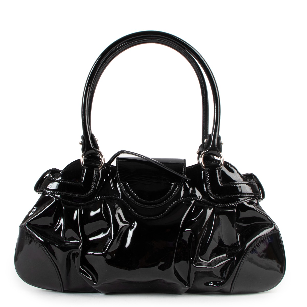 Salvatore Ferragamo Shoulder Bag FZ-21 7803 Patent leather Black