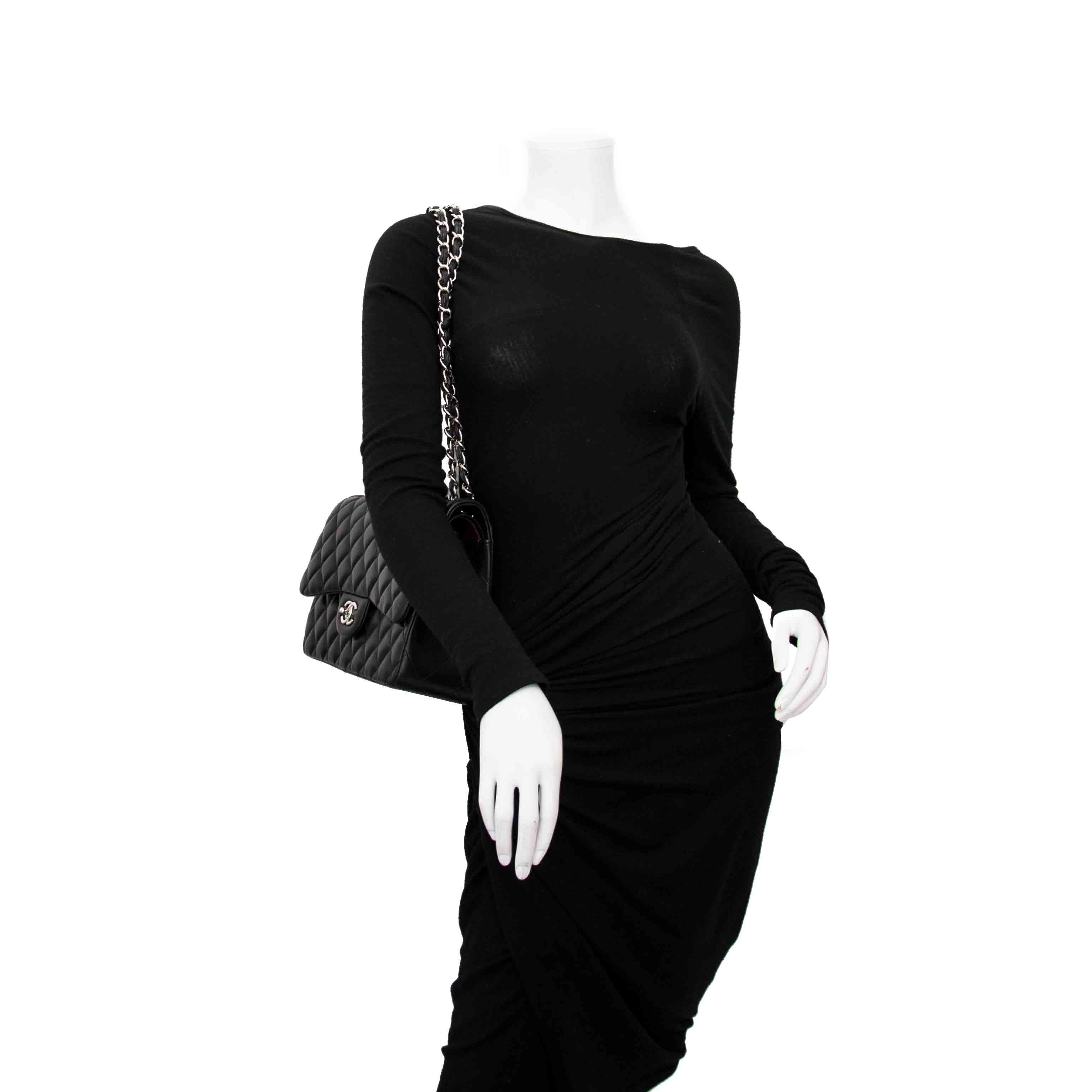 Chanel Vintage White Polyester Jumbo Classic Flap Bag ○ Labellov