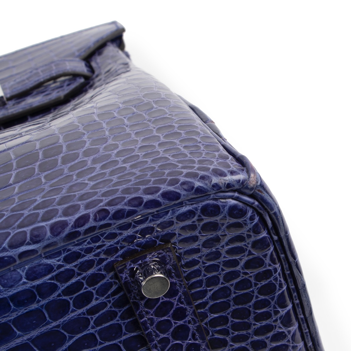Hermès Birkin 35 Bleu Electrique Crocodile Porosus PHW ○ Labellov
