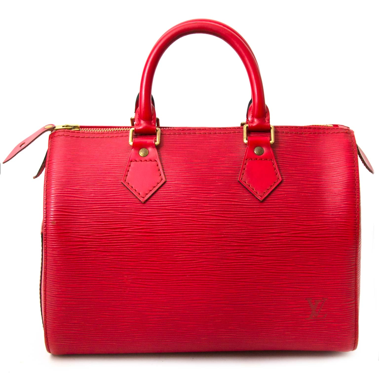 Louis Vuitton Red Epi Leather Speedy Bag ○ Labellov ○ Buy and