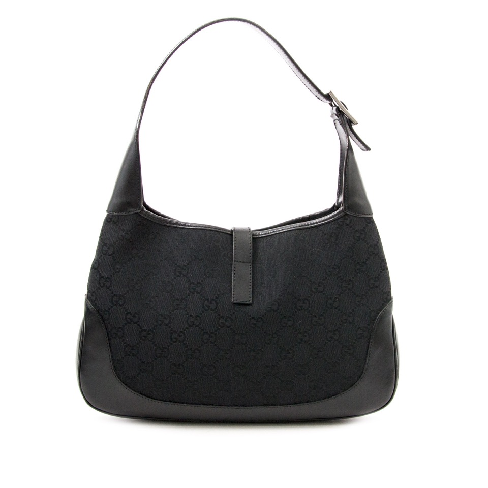 Gucci Black Monogram Canvas Jackie Shoulder Bag ○ Labellov ○ Buy and Sell  Authentic Luxury