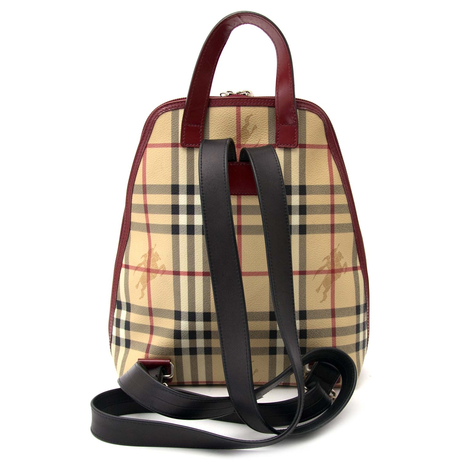 BURBERRY-Nova-Plaid-Canvas-Leather-Hand-Bag-Beige-Red – dct-ep_vintage  luxury Store