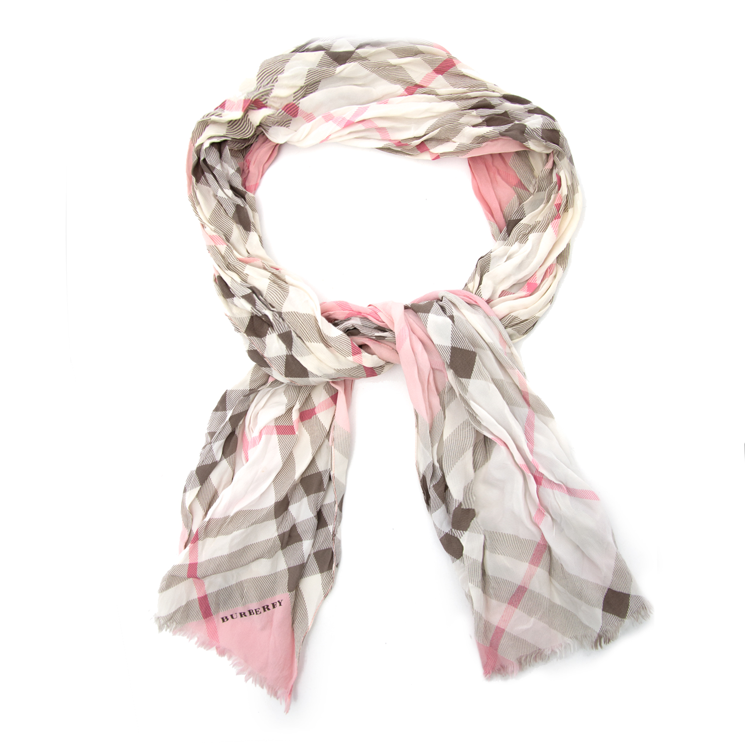 Burberry Taupe Pink Scarf ○ Labellov ○ Buy and Sell Authentic Luxury