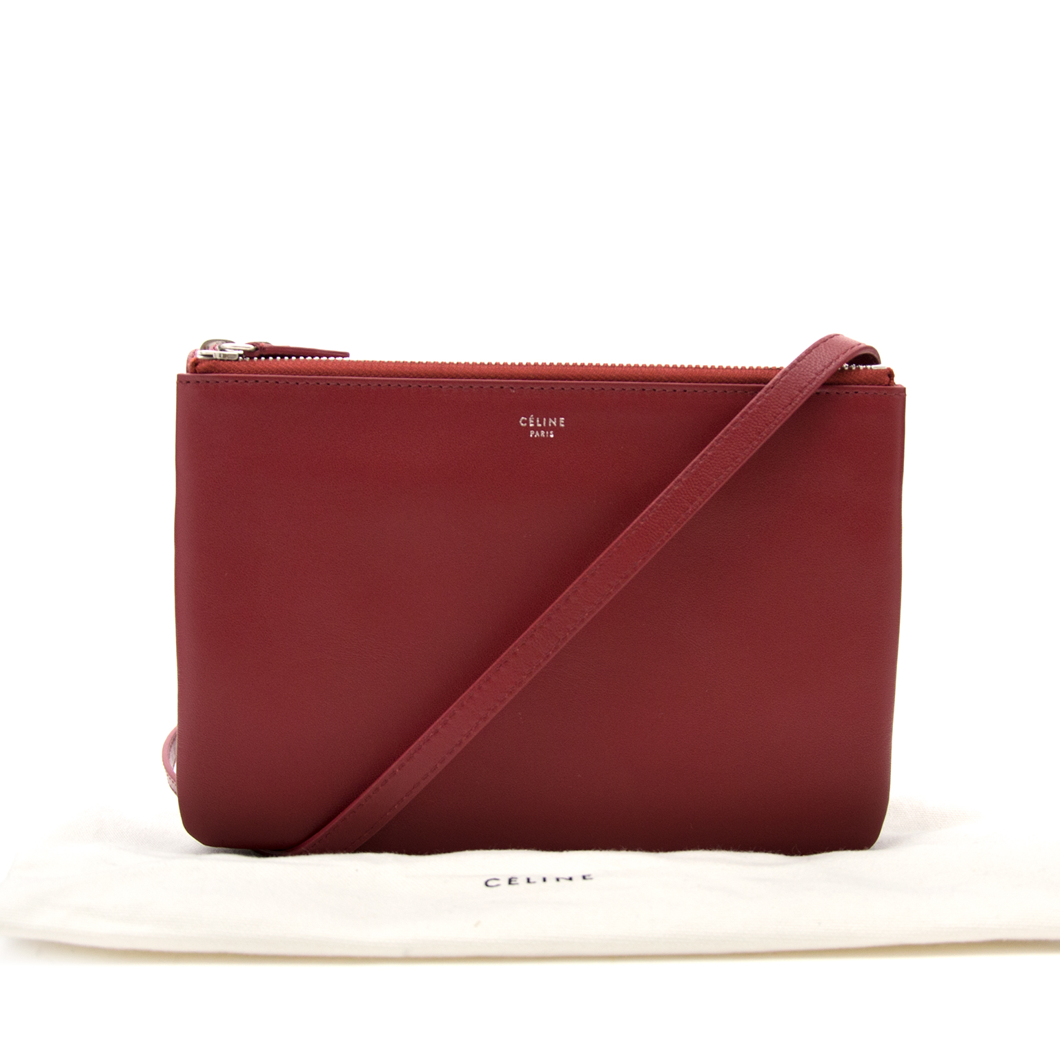 Pre-loved Celine Trio Bag in Red — singulié