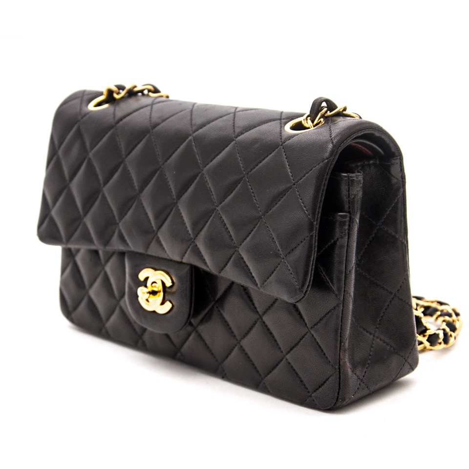 OFV 20210526 Vintage Chanel black lamb 2.55 double flap chain shoulder –  eNdApPi ***where you can find your favorite designer  vintages..authentic, affordable, and lovable.