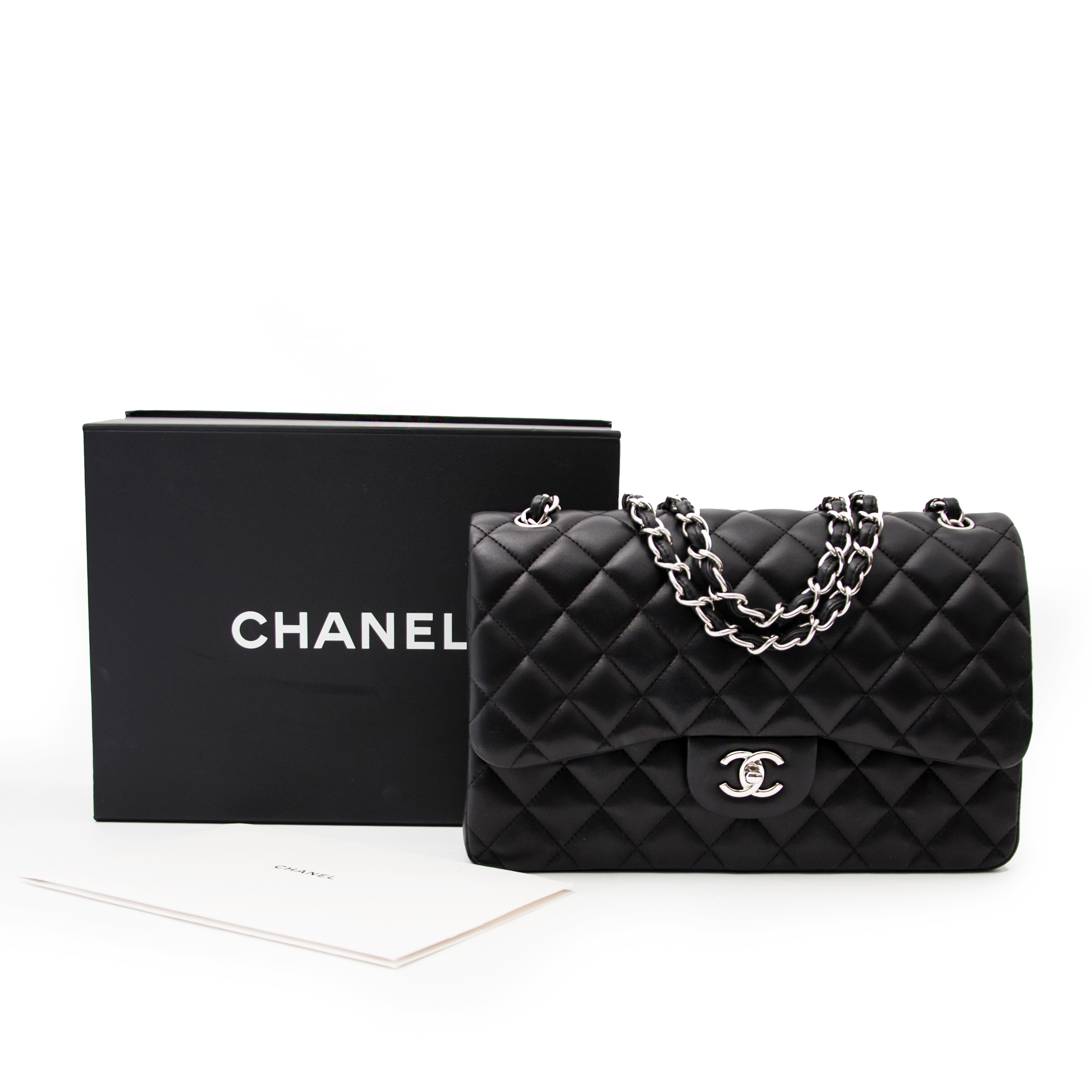 Chanel Vintage White Polyester Jumbo Classic Flap Bag ○ Labellov