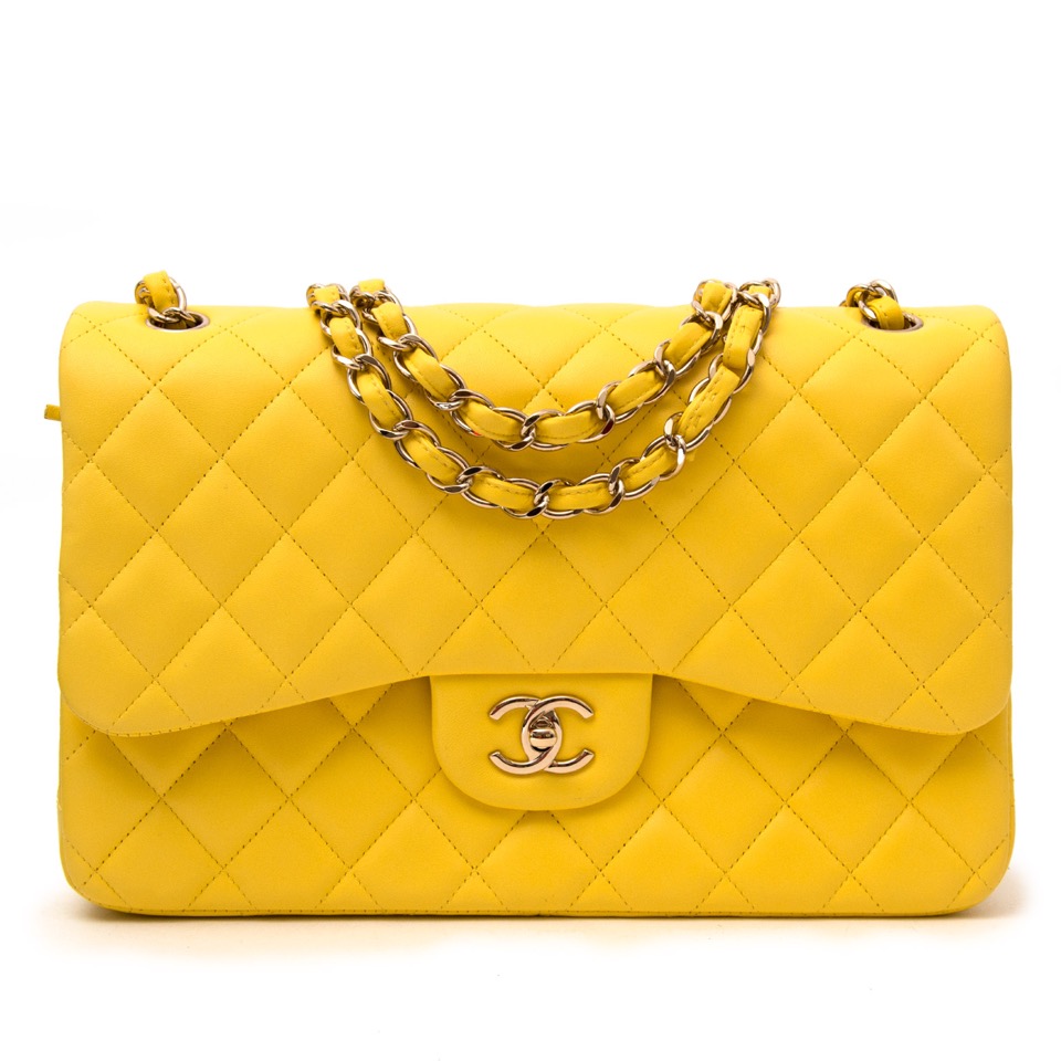 Chanel Iridescent Yellow Classic Flap Bag  SURGEOFSTYLE by Benita