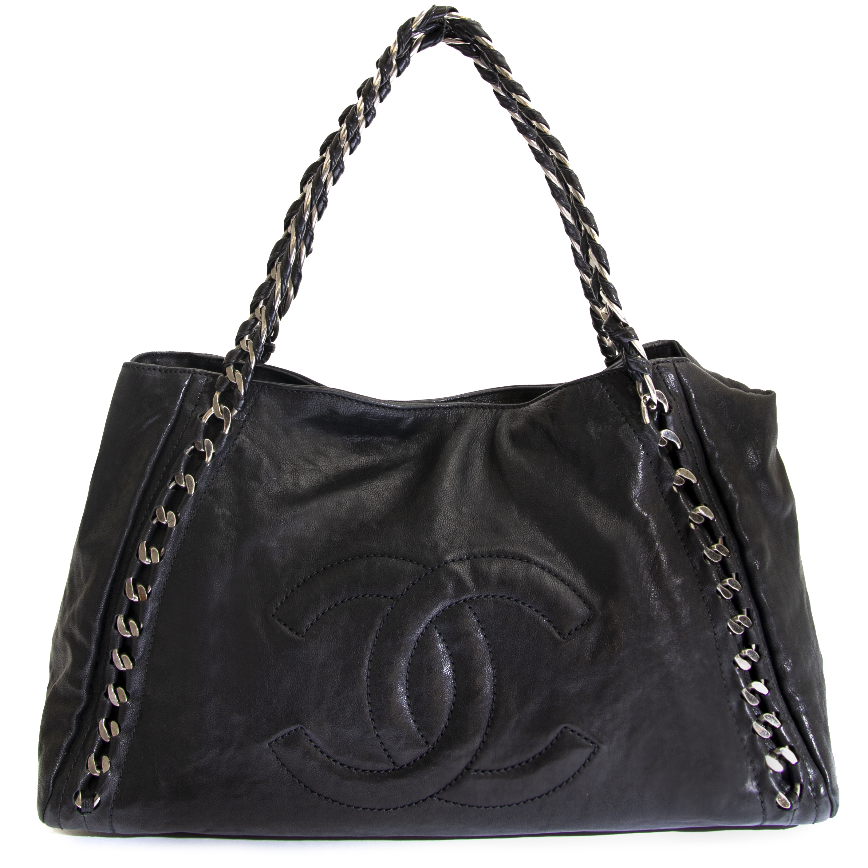 Chanel Black Leather Luxe Ligne Small Tote Bag - Yoogi's Closet