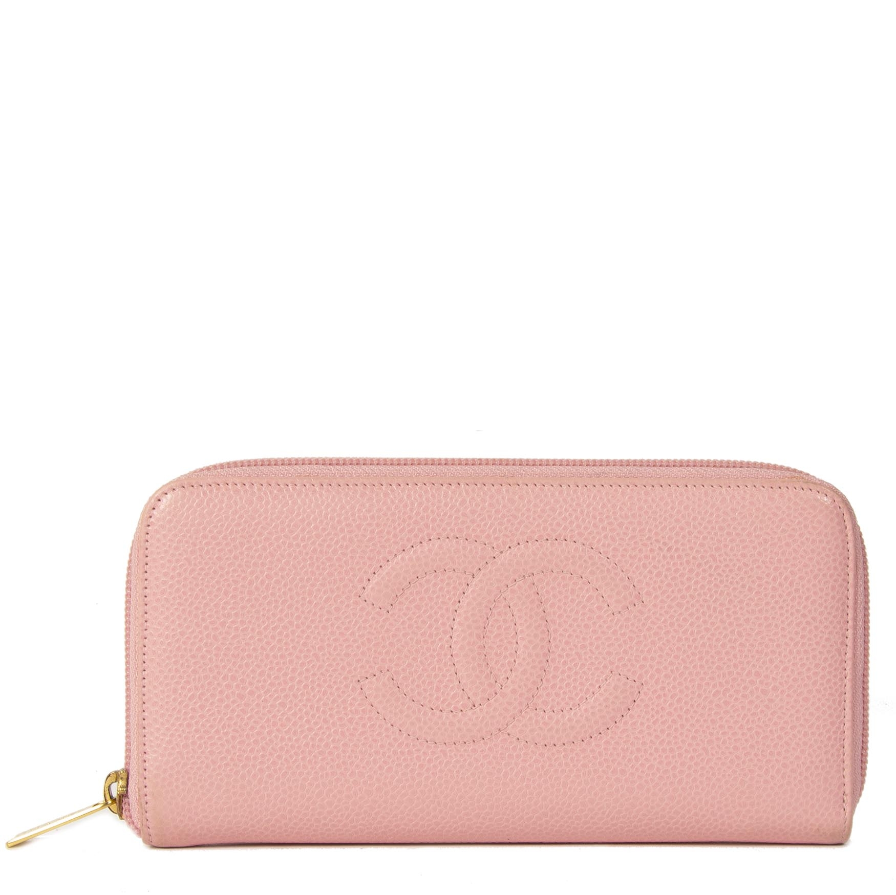 Chanel zipper wallet caviat leather Pink ref.1004341 - Joli Closet