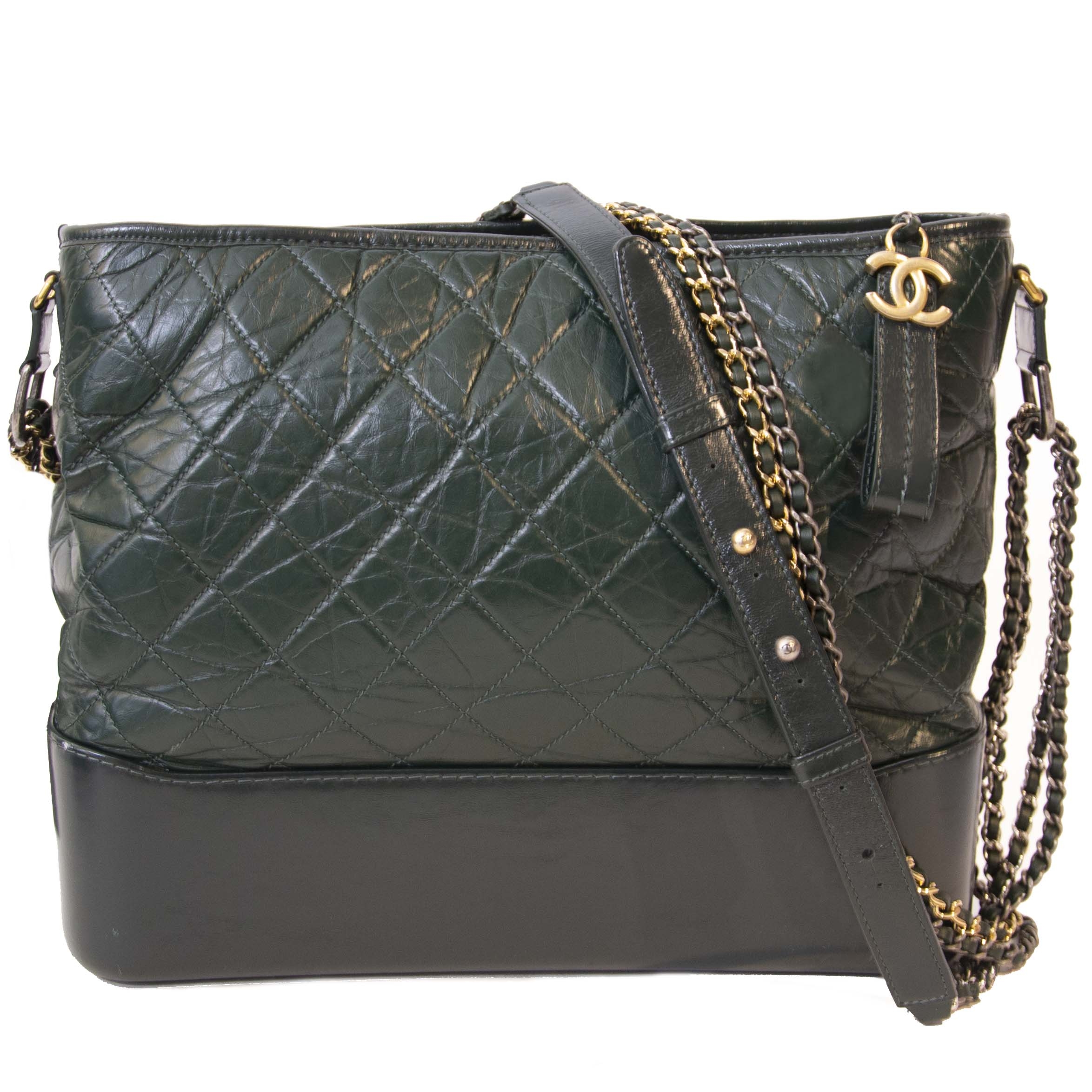 Chanel Forest Green Chevron Gabrielle Large Hobo Bag ○ Labellov ○ Buy and  Sell Authentic Luxury