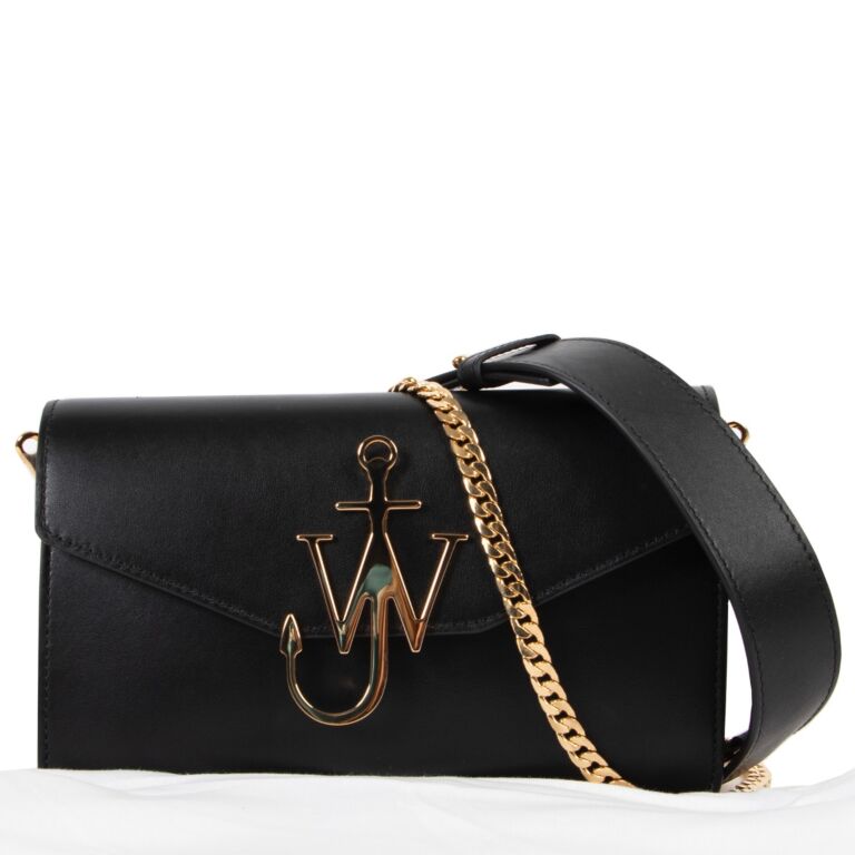 JW Anderson logo-detail Leather Tote Bag - Black