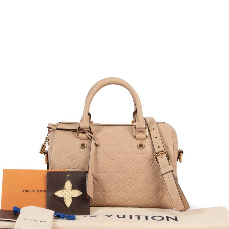 Speedy bandoulière leather handbag Louis Vuitton Beige in Leather - 32787474